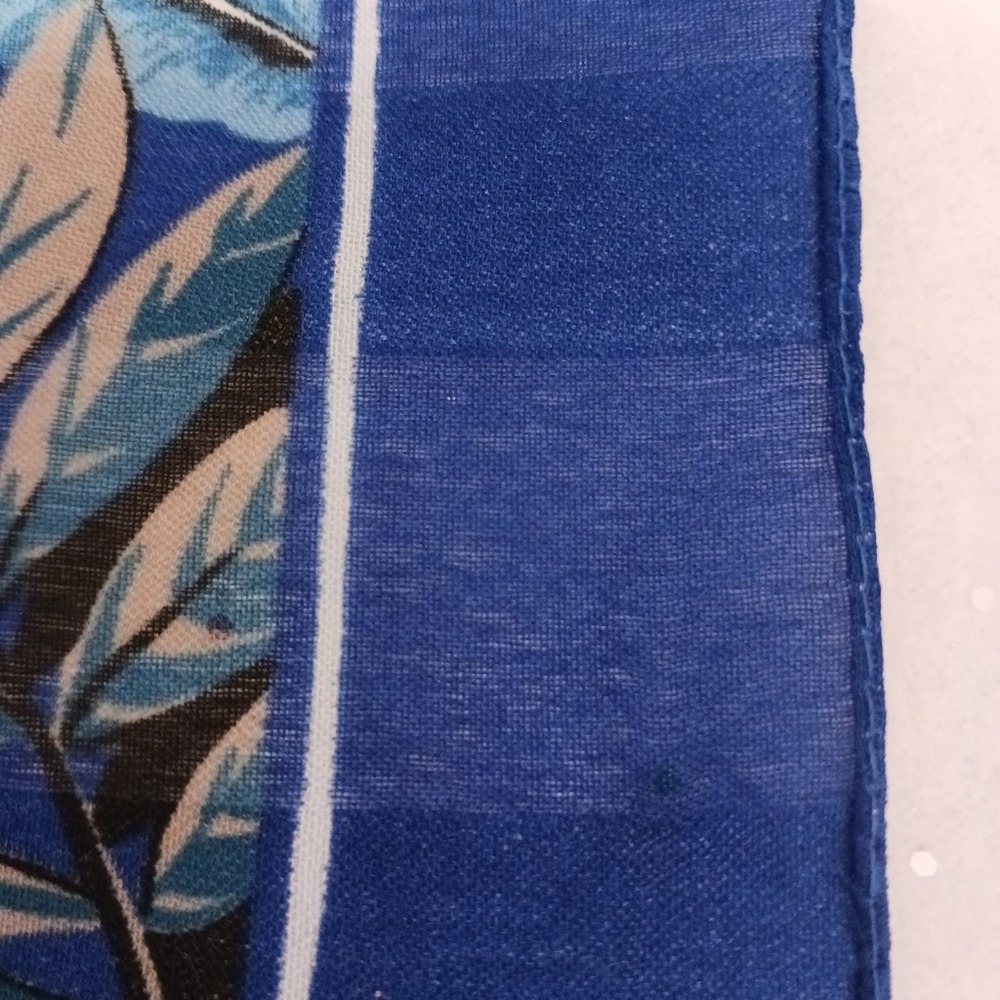 Leopard Scarf 29x29 Cotton Cheetah Jungle Tropical Blue Exotic Designer Vintage - Picture 5 of 10